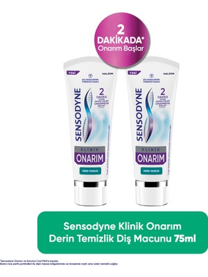 Sensodyne Klinik Onarım Derin Temizlik Diş Macunu 75ML x 2 Adet
