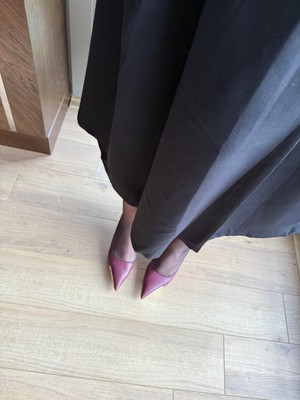 Eataly Shoes Küçük Topuklu Gold Toka Detaylı Ayakkabı Bordo