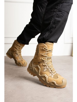 Single Sword SS603 Su Geçirmez Bağcıklı Tactical/outdoor Kışlık Askeri Uzun Bej Çöl Botu 46