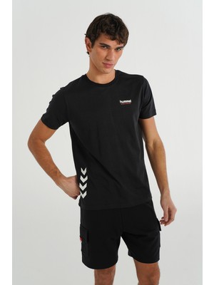 Hummel Member Erkek Siyah Yuvarlak Yaka Tişört