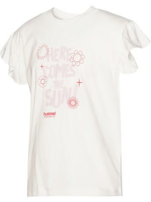 Hummel Angel Kız Çocuk Beyaz Yuvarlak Yaka Tişört