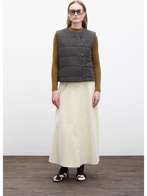 Manuka Kapitone Kısa Fit Yelek Antrasit