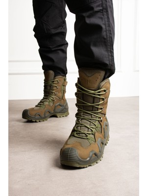 Single Sword SS602 Su Geçirmez Fermuarlı/bağcıklı Tactical/outdoor Unisex Kışlık Askeri Uzun Haki Çöl Botu