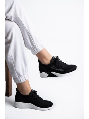 Guja 25Y301 Kadın Taşlı Casual Sneaker Ayakkabı Siyah