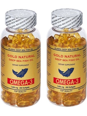 Gold Natural Omega 3 Balık Yağı 200+200 TOPLAM 400 Softgel ABD