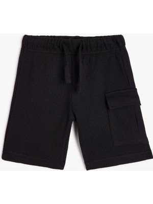 Koton Beli Lastikli Kapaklı Cep Detaylı Ribanalı Basic Şort Erkek Çocuklar İçin Yazlık Rahat Kesim