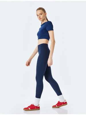 Koton Yüksek Bel Dikiş Detaylı Skinny Fit Spor Tayt