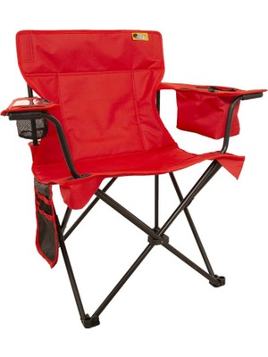 Funky Chairs Kırmızı Lüks Kamp Sandalyesi 125 Kg Kapasiteye Sahip Demir Plastik PVC Kumaş