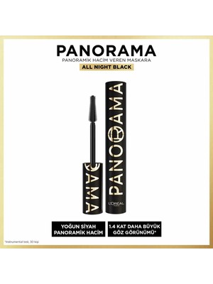 L'Oréal Paris Panorama Hacim Veren Maskara All Night Black - Siyah
