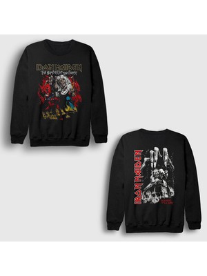 Presmono Siyah Beast V3 Metal Iron Maiden Sırt Baskılı Sweatshirt