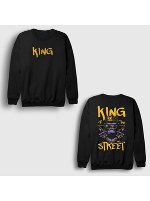 Presmono Siyah Gorilla King Of The Street Sırt Baskılı Sweatshirt