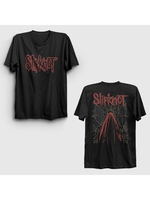 Presmono  Siyah Nashville V2 Slipknot Sırt Baskılı T-Shirt