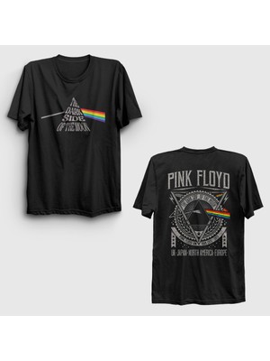 Presmono  Siyah Tour V2 Pink Floyd Sırt Baskılı T-Shirt