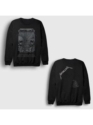 Presmono Siyah The Black Album Metallica Sırt Baskılı Sweatshirt
