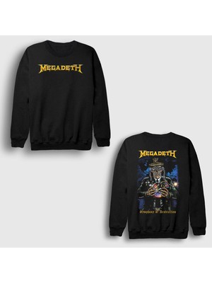 Presmono Siyah Symphony Of Destruction Megadeth Sırt Baskılı Sweatshirt
