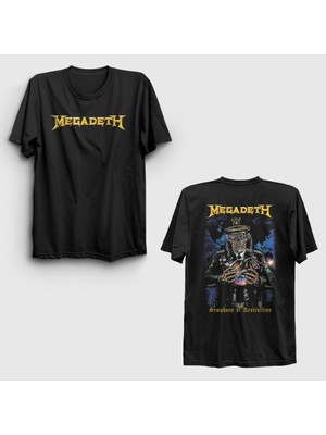 Presmono  Siyah Symphony Of Destruction Megadeth Sırt Baskılı T-Shirt