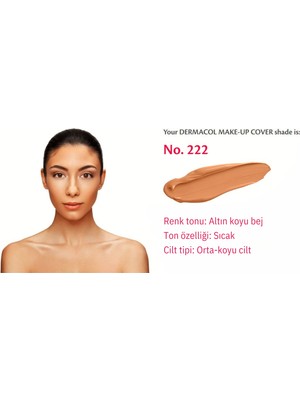 Dermacol Make Up Fondöten 222 Uzun Süre Kalıcı, Tam Kapatıcı Likit Fondöten Spf 30 Dermacol fondöten, su geçirmez fondöten, yüksek kapatıcılık makyaj, uzun süre kalıcı fondöten,dövme kapatıcı fondöten