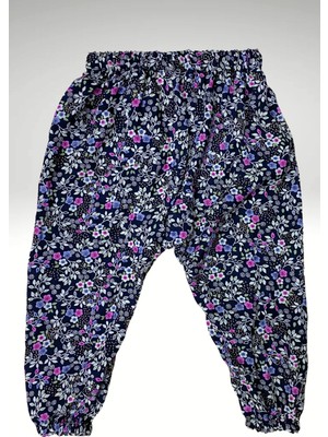 Çocuk Rahat Kesim Lastikli Viskon Kumaş Desenli Şalvar