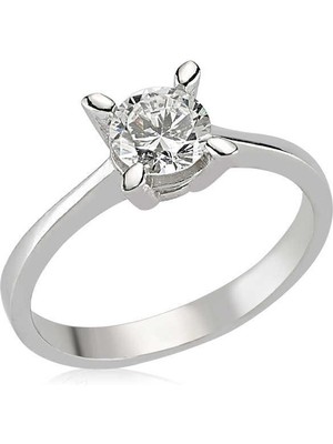 Gümüş Tek Taş Bayan Yüzük