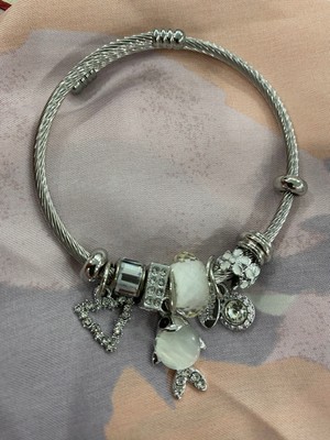 Stainless Steel Pandora Charm Beyaz Balık Figürlü Çelik Bileklik