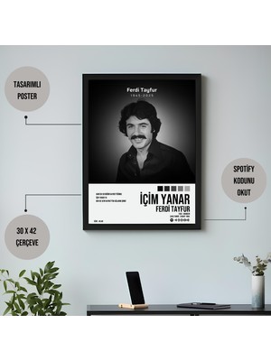 Orendart Ferdi Tayfur - Içim Yanar / Çerçeveli Poster Tablo