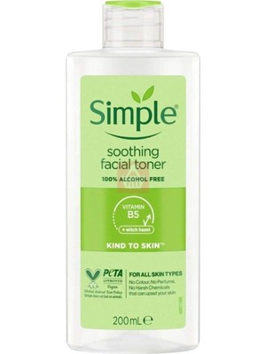 Simple Kind To Skin Yatıştırıcı Yüz Tonik  Alkol Içermez 200 ml