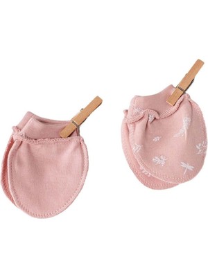 Nessiworld   AC23070 Floral 100% Organic Cotton Prematüre Eldiven Pink