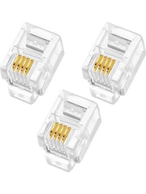 Powermaster Rj9 4p/4c Ince Telefon Soketi (100LÜK Paket)(Ahize Kablosu Soketi)