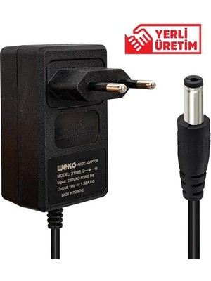Weko 19 Volt - 1.58 Amper 5.5*1.7 Uçlu Yerli Üretim Priz Tipi Notebook Adaptör