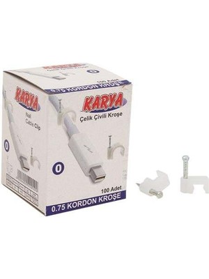 Karya 0 Numara 4 mm Kroşe (100LÜ Paket)(0.75 Yassı Kablolar Için)