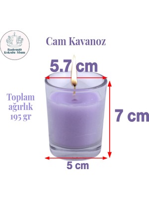 Badem10 Kokulu Mum Dekoratif Mini Cam Kavanoz Bardak Mumluk Kandil  Lavanta Kokulu Mumlar