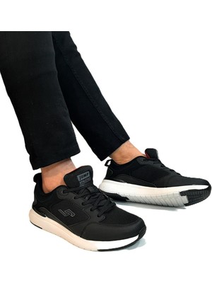 Jump 32427 Siyah-Beyaz Hafızalı Rahat Taban Spor Ayakkabı