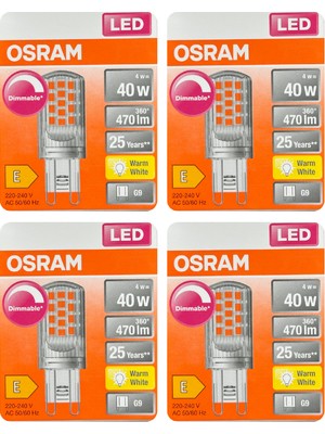 Osram 4W (40W) 2700K (Sarı Işık) G9 Duylu Dim Edilebilir Led Kapsül Ampul (4 Adet)