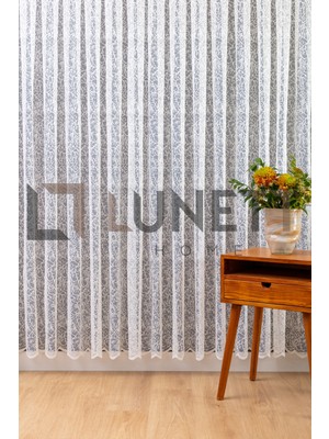 Lunett Home Kullanıma Hazır Pati Desen (1x2) Seyrek Pile Tül Perde