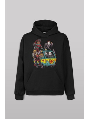Korku Filmi Halloween Chucky Freddy Cadılar Ön Baskılı Sweatshirt Unisex Kapüşonlu Hoodie