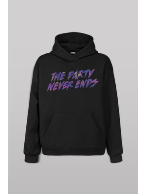 Party Never Ends Music Acid Ön Baskılı Sweatshirt Unisex Kapüşonlu Hoodie
