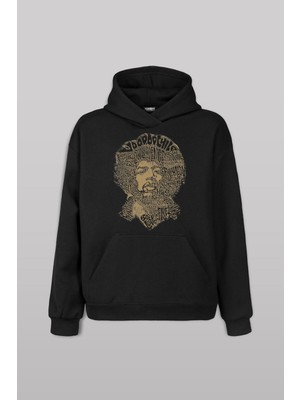 Jimi Hendrix Rock Heavy Blues Gitar Ön Baskılı Sweatshirt Unisex Kapüşonlu Hoodie