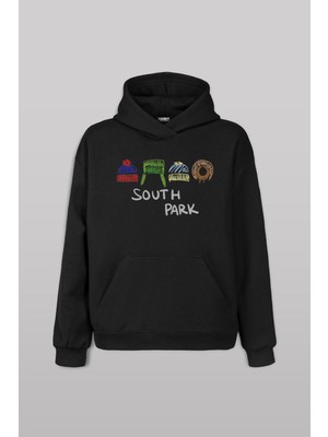 South Park Kenny Cartman Kyle Stan Dizi Film Ön Baskılı Sweatshirt Unisex Kapüşonlu Hoodie