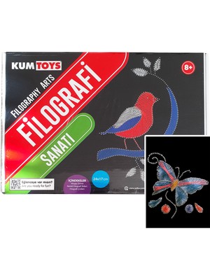 Kumtoys Filografi Sanatı 24X17 cm Kelebek Deseni