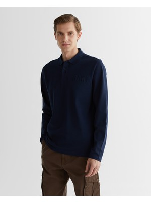 Gant Erkek Lacivert Regular Fit Polo Yaka Logolu Polo 2424331T.410