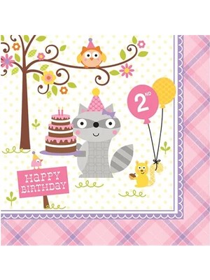 Ofis Turka Happy Woodland Pembe 2 Yaş B. Peçete