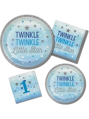 Ofis Turka One Little Star Mavi 1 Yaş Süper Parti Seti
