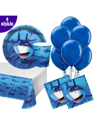 Ofis Turka Köpek Balığı Partisi 8 Li Parti Seti