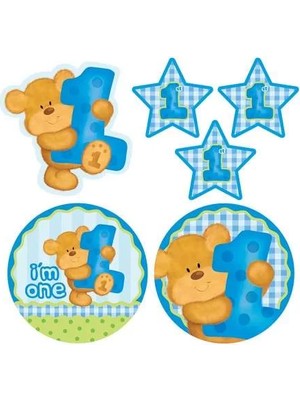 Ofis Turka 1 Yaşındayım Mavi Ayıcık 6 Lı Duvar Süs