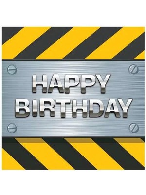 Ofis Turka Inşaat Partisi Happy Birthday 16 Lı Peçete