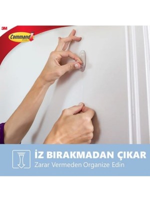 Command 17091CLR-CEE Orta Boy Şeffaf Askı 2 Askı + 4 Cırt Bant