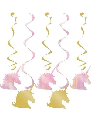 Ofis Turka Unicorn Partisi Pırıltılı Süs Dalgası 5 Adet