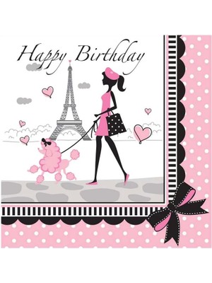 Ofis Turka Paris Partisi Happy Birthday 16 Lı Peçete