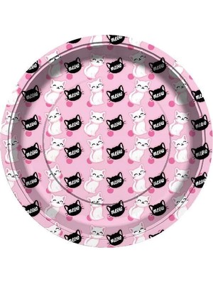 Ofis Turka Kedicikler Pembe Tabak 8 Adet