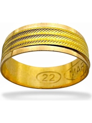 MaGold 22 Ayar Altın Trabzon Yüzüğü Modeli Alyans Yüzük